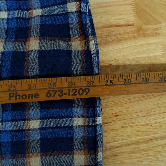 Vtg Abercrombie Fitch Blue Orange Plaid Flannel Shirt, Mens Medium 'Muscle Fit' - Picture 7 of 11
